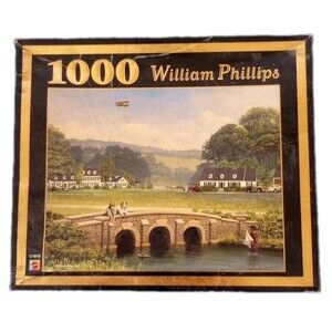 Vtg William Phillips 1000 Piece Jigsaw Puzzle Apple Creek Yacht Club Sealed 2003